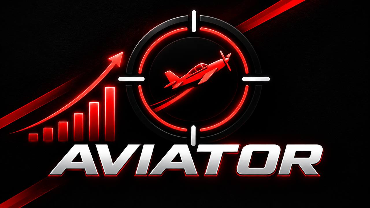 Identidade visual Aviator com avião e gráfico ascendente